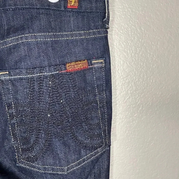 7 for all mankind A Pocket jeans with rhinestones on back pockets size 29 - Picture 5 of 12